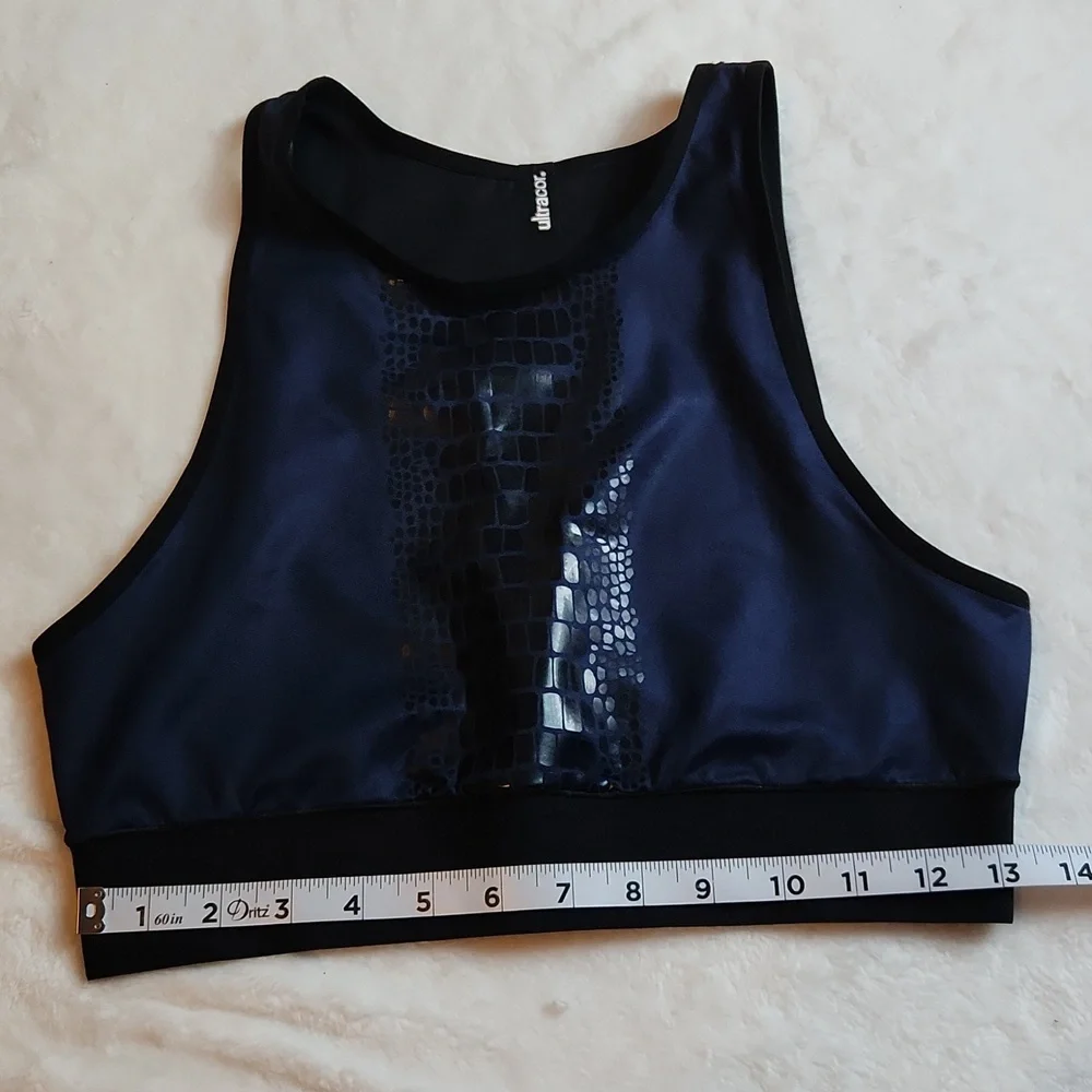 Ultracor Women's Activewear, Gym Altitude  Navy Blue Crocodile Print Sportbra - Picture 4 of 6